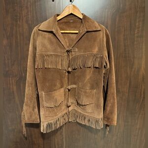 Vintage Brown Suede Fringe Jacket